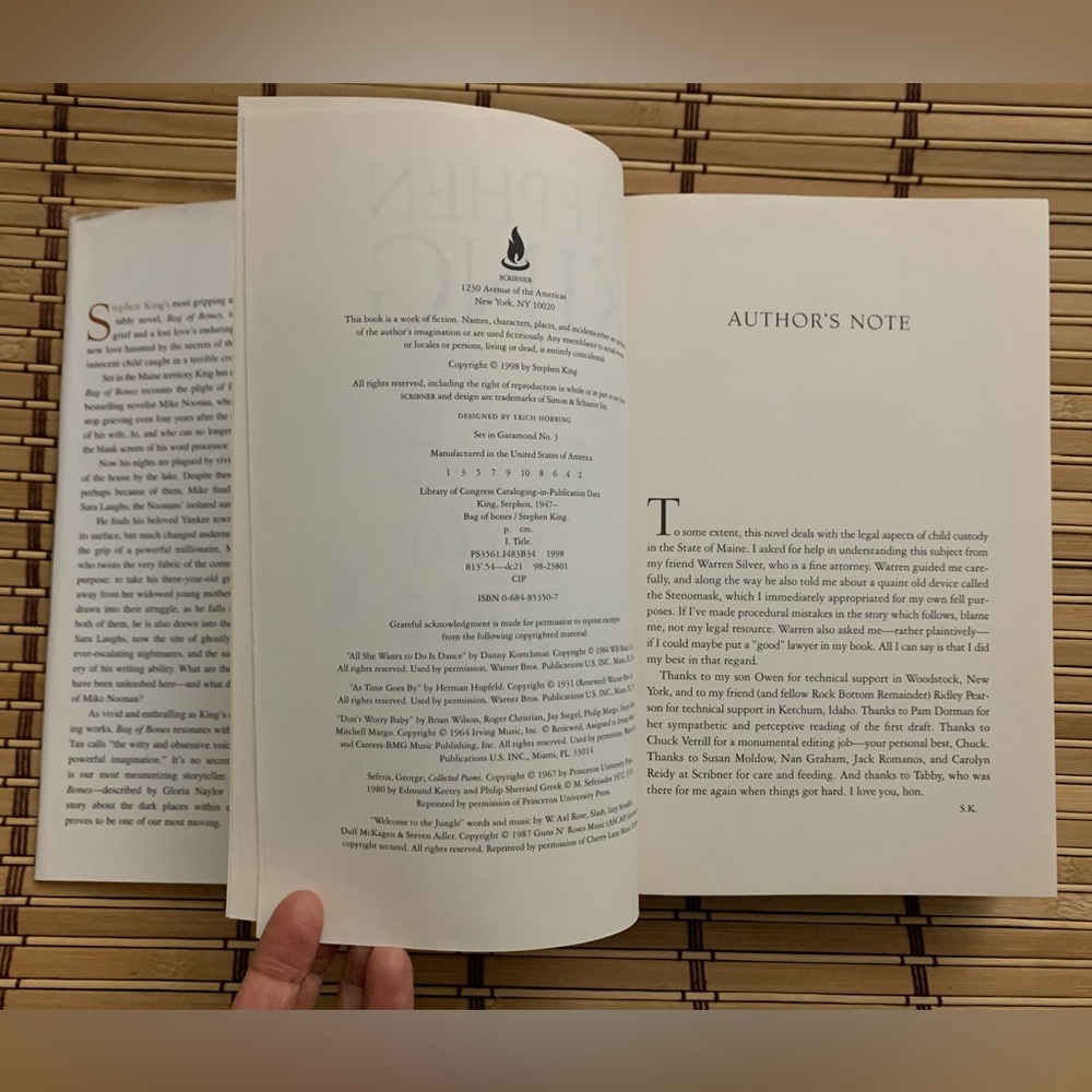 Bag of Bones Hardcover w/ Dust Jacket – First Edition Style – Stephen King - Picture 10 of 13